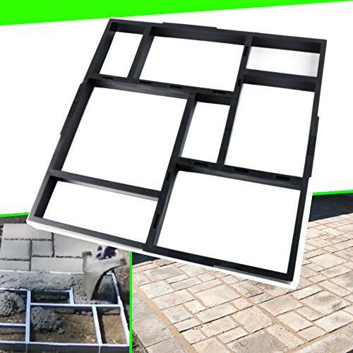 CJGQ 20"x20"x1.8" Plus Size Walk Maker Reusable Concrete Path Maker Molds Stepping Stone Paver Lawn Patio Yard Garden DIY Walkway Pavement Paving Moulds (8-Grid) - Image 1