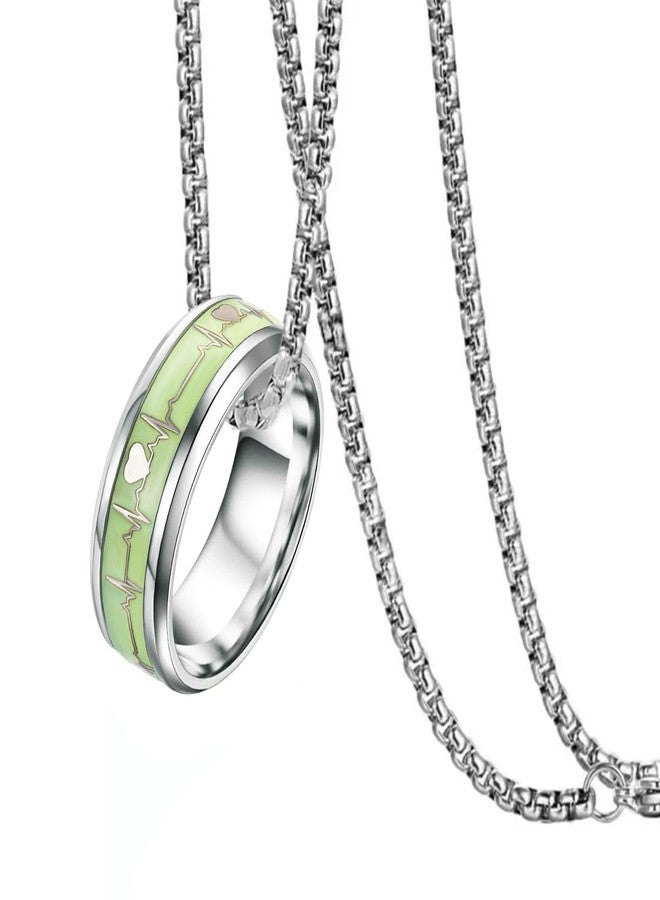 Saiizen Glow in the Dark Radium Ring Pendant for Men & Women combo - Image 1