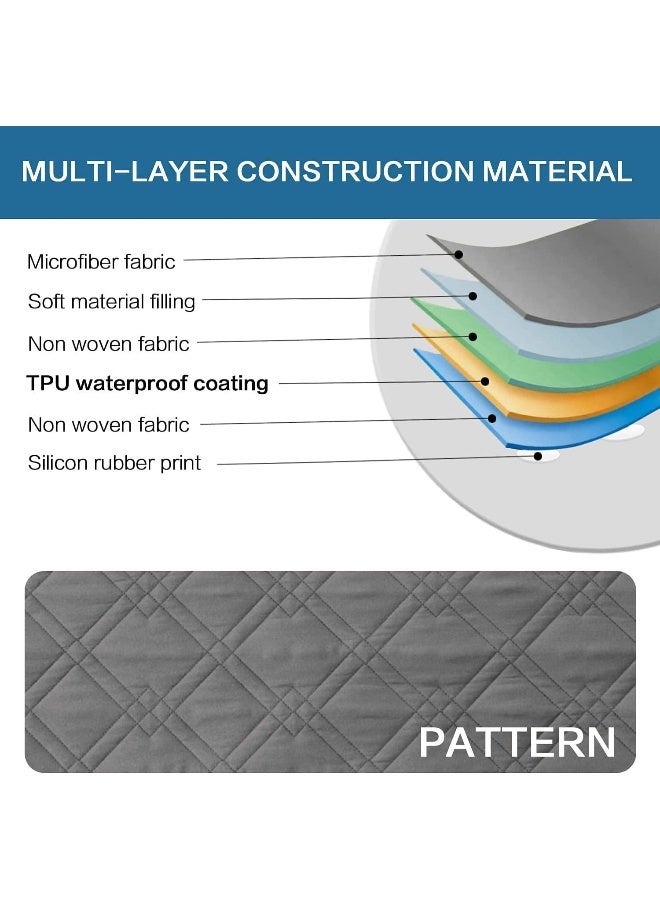 H.VERSAILTEX HVERSAILTEX 100 Waterproof Sofa Slipcover Washable Loveseat Cover for 2 Cushion Cover NonSlip Furniture Protector with Silicone Backing Couch Cover for Pets Oversized Loveseat Grey - Image 4