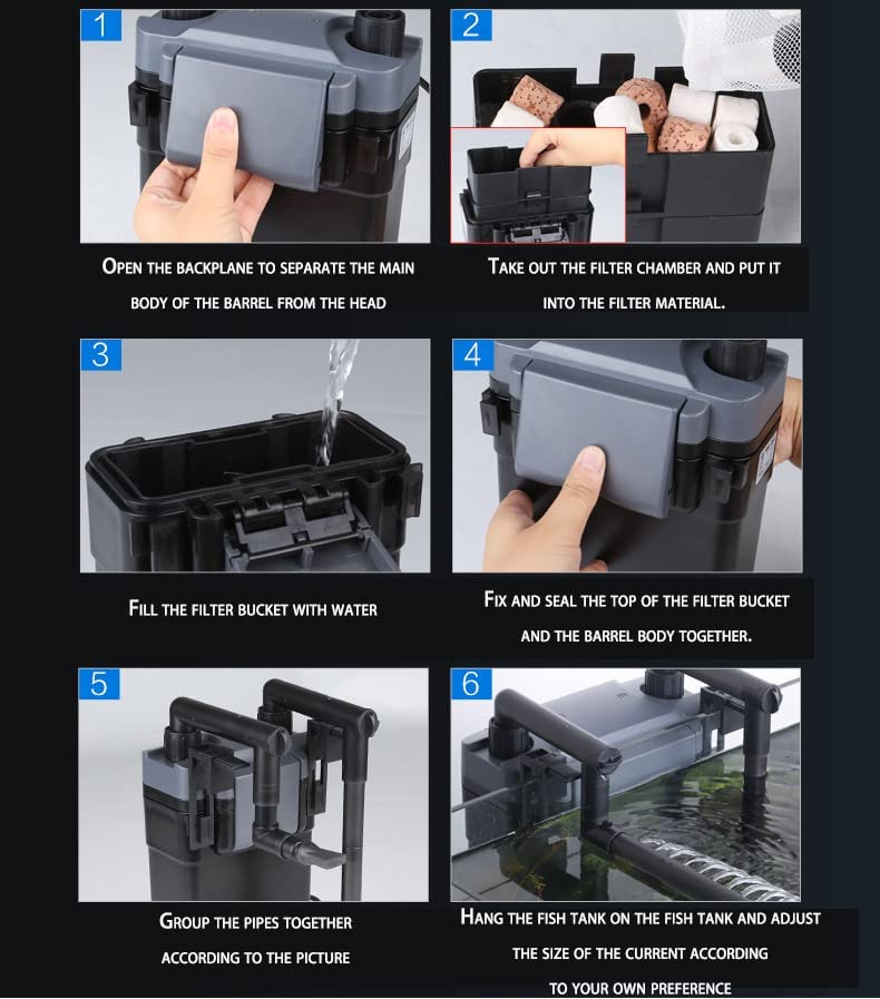 VAYINATO HBL Series Hang On Back Cannister Filter for Aquarium Fish Tank (Hbl-803 | 6W | 500L/H | Upto 3.5 Feet Tank) by Petzlifeworld - Image 4