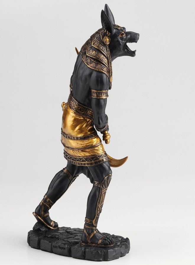 Veronese Design 8 7/8 Inch Egyptian God Anubis Dual Wielding Khopeshes Polystone Black Gold Finish Statue Home Decor - Image 4