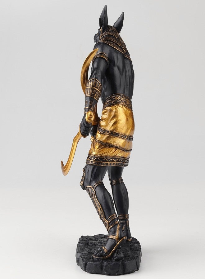Veronese Design 8 7/8 Inch Egyptian God Anubis Dual Wielding Khopeshes Polystone Black Gold Finish Statue Home Decor - Image 5