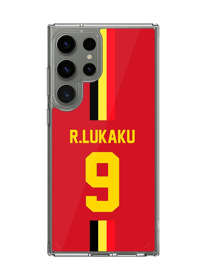 Stylizedd Classic Clear Case for Samsung Galaxy S23 Ultra ,Hybrid Soft Cover - Football Team - Belgium, Player Name - R.Lukaku - Image 1