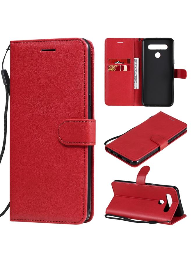S-TOP Case For LG K41S / K51S Solid Color Horizontal Flip Protective Leather Case with Holder & Card Slots & Wallet & Photo Frame & Lanyard - Image 1