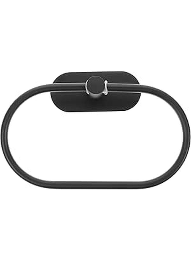 Stainless Steel Towel Holder And Ring Set Punch Free Black Finish Kitchen Bathroom - Image 1