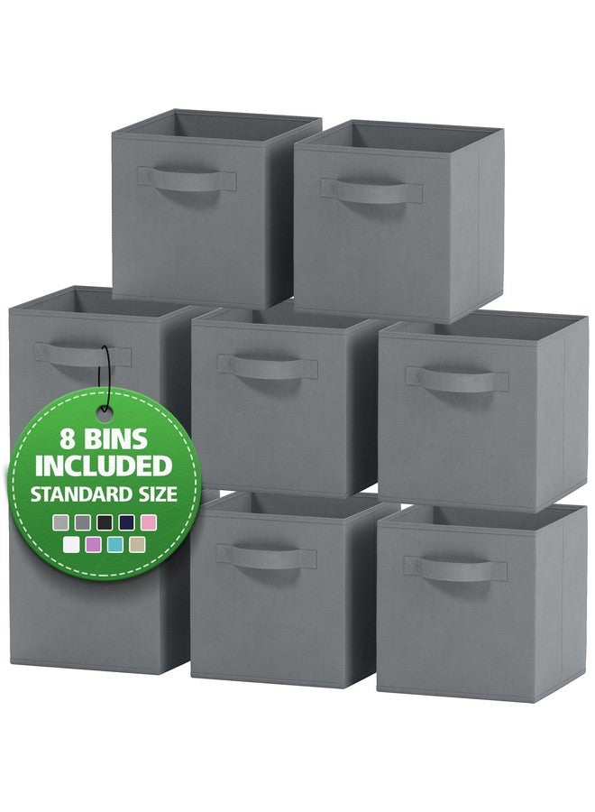Royexe Fabric Storage Cubes for Cube Organizer - 8 Pack Heavy Duty Grey Storage Bins - 11 Inch Cube Storage Bin, Use As A Clothes Storage Box In Closet, Baskets For Shelves or Cubbies Storage Organizer - Image 1