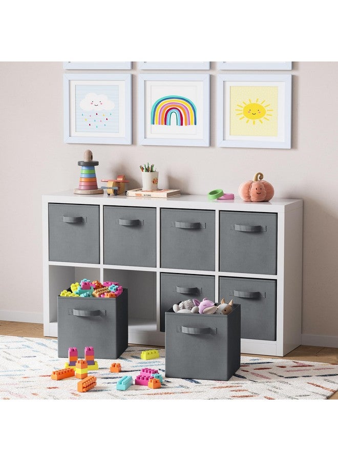 Royexe Fabric Storage Cubes for Cube Organizer - 8 Pack Heavy Duty Grey Storage Bins - 11 Inch Cube Storage Bin, Use As A Clothes Storage Box In Closet, Baskets For Shelves or Cubbies Storage Organizer - Image 5