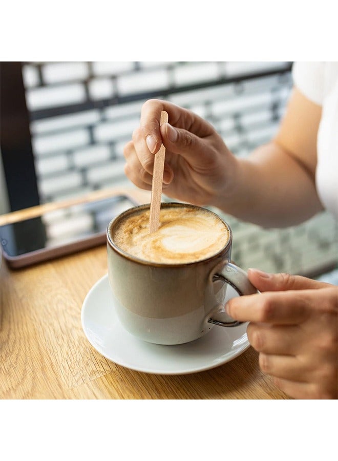 HS Wood Coffee Stir Sticks - Natural Wooden Collection Long Disposable Paper Wrapped Stirrings Tea Beverage Stirrers Individually Hot Drinks For Party BBQ Camping Resturant - 100PCS 140MM - Image 4