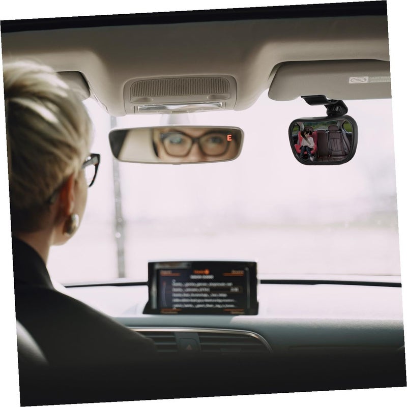Car Rearview Observation Mirror For Kids Black Angle Adjustable Seat Mount - Image 5