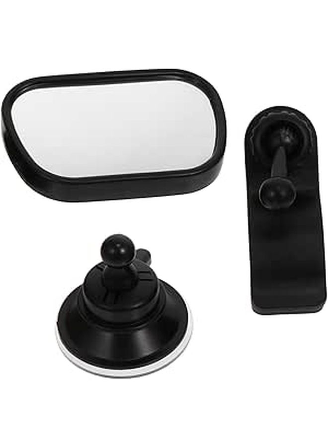 Car Rearview Observation Mirror For Kids Black Angle Adjustable Seat Mount - Image 1
