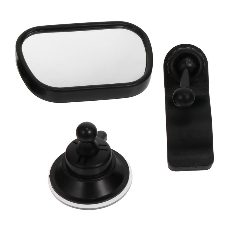 Car Rearview Observation Mirror For Kids Black Angle Adjustable Seat Mount - Image 2