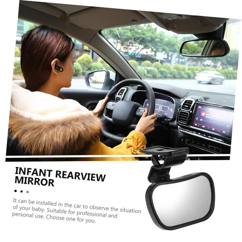 Car Rearview Observation Mirror For Kids Black Angle Adjustable Seat Mount - Image 4
