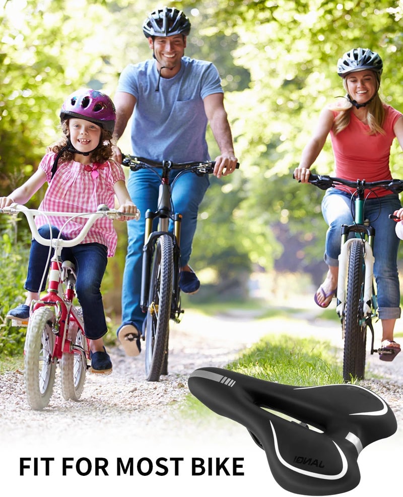 Moocci Comfortable MTB Gel Seat Mountain Bike Saddle MTB Saddle Mountain Bike Seat Gel Bikes Seats Breathable & Soft & Waterproof Bike Saddle Cushion for Men and Women - Image 4