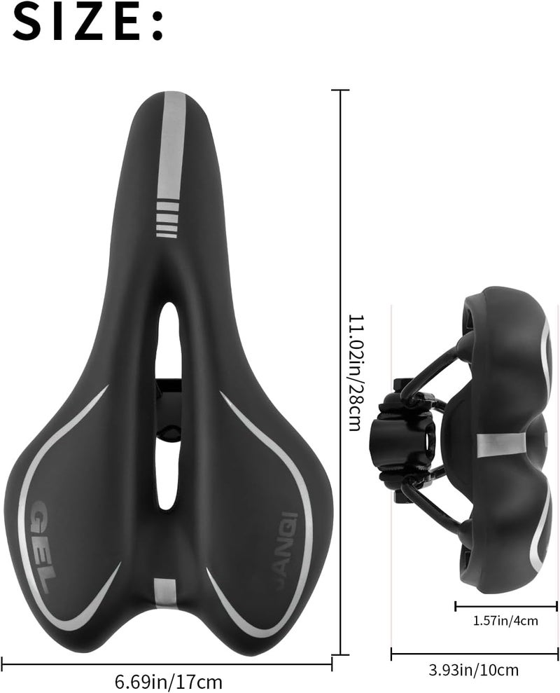 Moocci Comfortable MTB Gel Seat Mountain Bike Saddle MTB Saddle Mountain Bike Seat Gel Bikes Seats Breathable & Soft & Waterproof Bike Saddle Cushion for Men and Women - Image 3