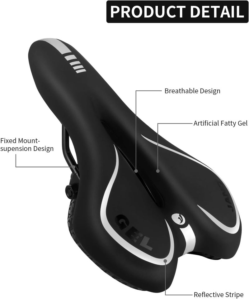 Moocci Comfortable MTB Gel Seat Mountain Bike Saddle MTB Saddle Mountain Bike Seat Gel Bikes Seats Breathable & Soft & Waterproof Bike Saddle Cushion for Men and Women - Image 2