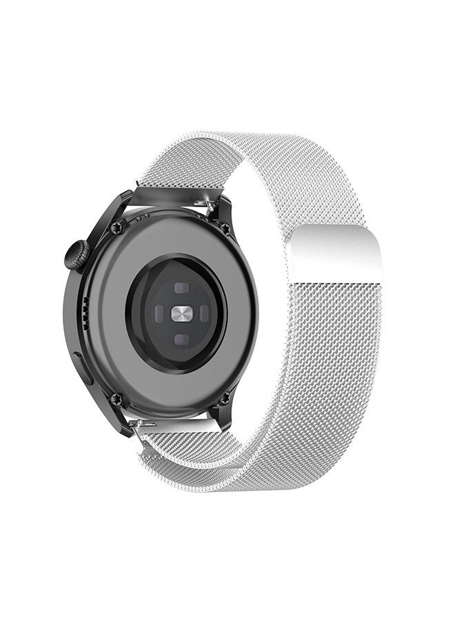 TWEGGON - Milanese Replacement Strap 22MM Band Compatible with Huawei Watch GT 4 46mm/ GT 3/ GT2 46MM/ Huawei Watch 4 pro 48mm/ Samsung Galaxy Watch 3 45mm,Gear S3 Classic/S3  Frontier Silver - Image 1