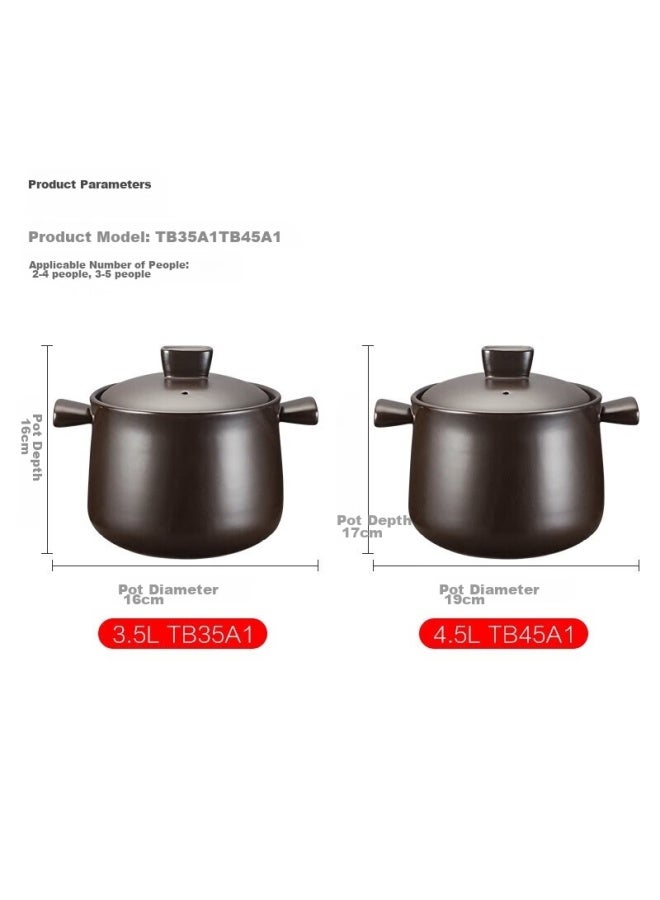Supor Ceramic Casserole Pot For Soup And Stewing, New Health Pot, 4.5l, Heat-resistant, Crack-resistant, Tb45a1 - Image 4