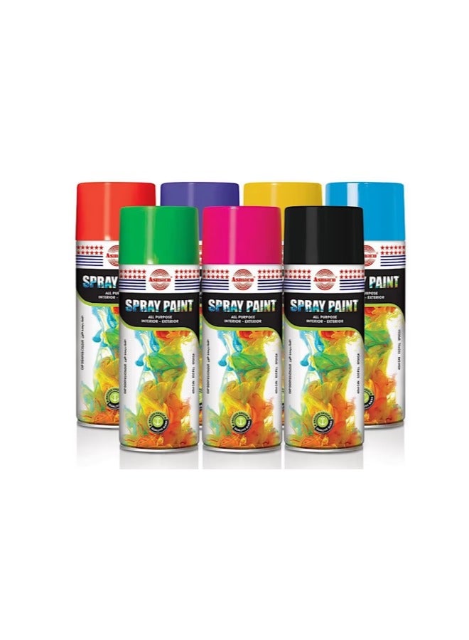 Asmaco 2 Pcs Spray Paint Set – Multi-Purpose Aerosol Paint for Metal, Wood, Plastic, & More – Fast-Drying, High-Gloss Finish, 400ml Each – Ideal for DIY, Craft, Automotive & Industrial Use – Durable & Vibrant Colors