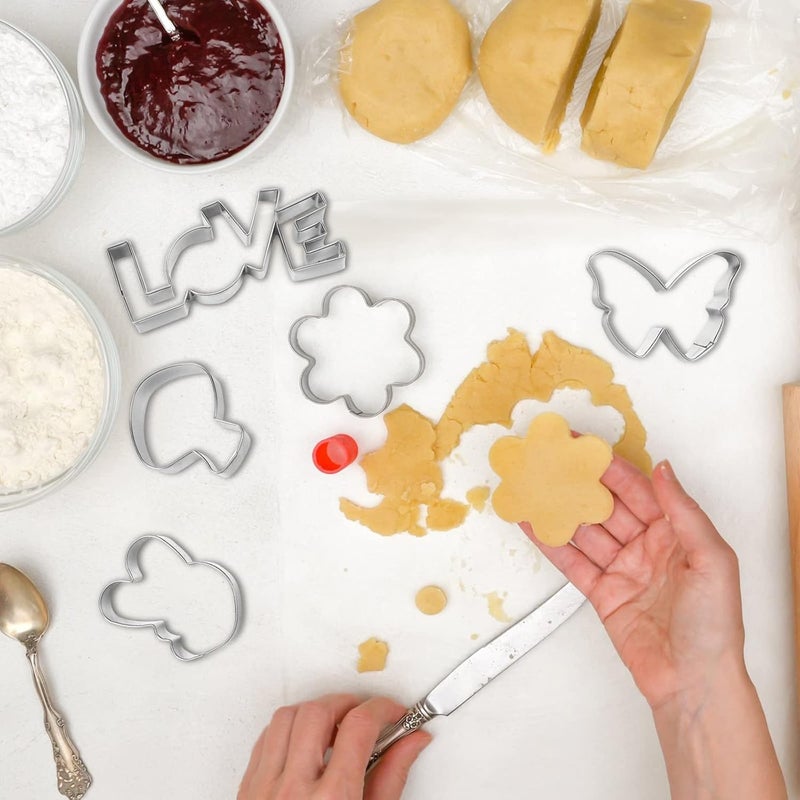 Kacctyen 12 Pcs Large Groovy Cookie Cutter Set Hippie Cookie Cutter Stainless Steel Flower Rainbow Sunglasses Bus Heart Baking Molds for Two Groovy One Birthday Party Kitchen Baking Biscuit - Image 3