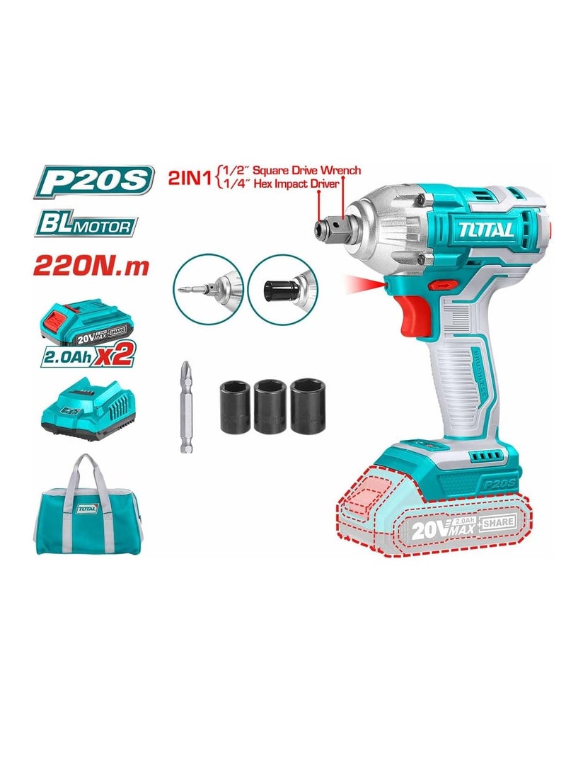 TOTAL 1/2 and 1/4 inch battery drill - TIWLI20208 - Total - Image 3
