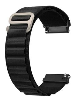Generic 22mm Stretch Nylon Metal Alpine Loop Woven Strap For Oraimo Watch 2 Pro OSW-32- Smart Watch - BLACK  - Image 1