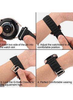 Generic 22mm Stretch Nylon Metal Alpine Loop Woven Strap For Oraimo Watch 2 Pro OSW-32- Smart Watch - BLACK  - Image 4