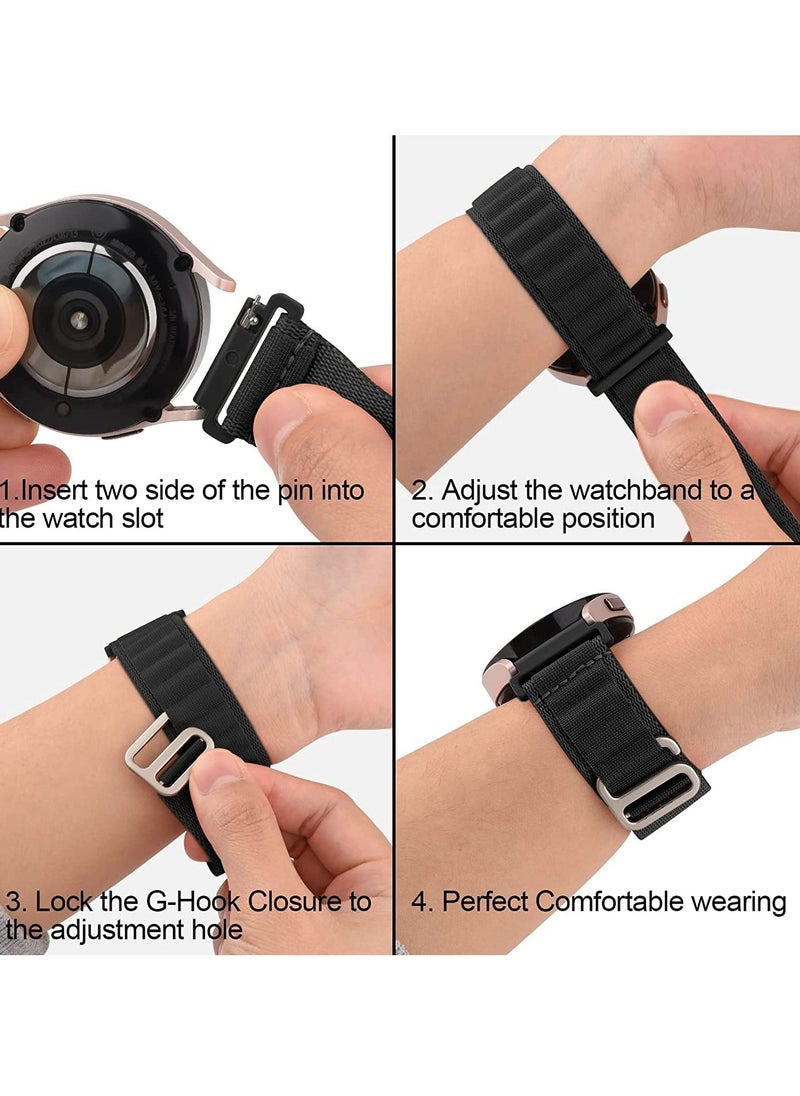 Generic 22mm Stretch Nylon Metal Alpine Loop Woven Strap For Oraimo Watch 2 Pro OSW-32- Smart Watch - BLACK  - Image 4
