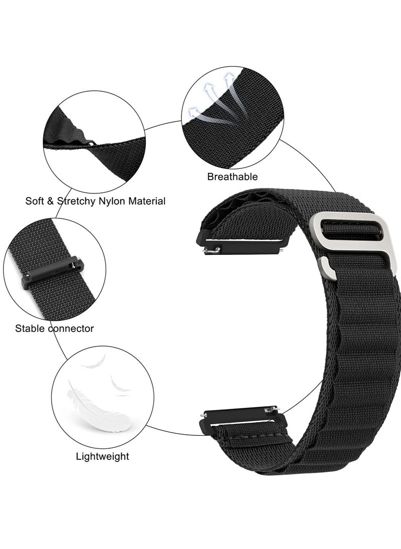 Generic 22mm Stretch Nylon Metal Alpine Loop Woven Strap For Oraimo Watch 2 Pro OSW-32- Smart Watch - BLACK  - Image 2