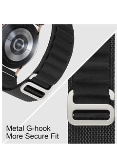 Generic 22mm Stretch Nylon Metal Alpine Loop Woven Strap For Oraimo Watch 2 Pro OSW-32- Smart Watch - BLACK  - Image 3