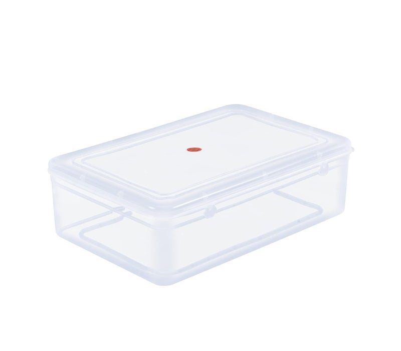 SHOPATHON INDIA IN88 Clear Transparent Plastic Storage Box Organizer Medium Size Container With Lid Lock For Multipurpose Stationery Cosmetics Combo 2 Same Size 29 x 19 x 8 cmRectangular - Image 1