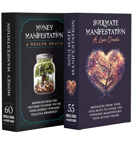 Metaphoracle Manifestation Oracle Cards for Attracting Love and Abundance Money Manifestation Soulmate Manifestation 2Deck Bundle Oracle Cards with Meanings on Them for Beginners to Advanced Readers - Image 1