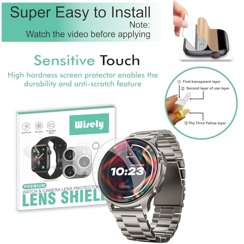 Wisely |Pack of 3pc| Screen Guard Protector For Boult Crown R Pro 1.43" Anti Shock, Anti-Scratch, HD Clear, Full Cover - Image 2