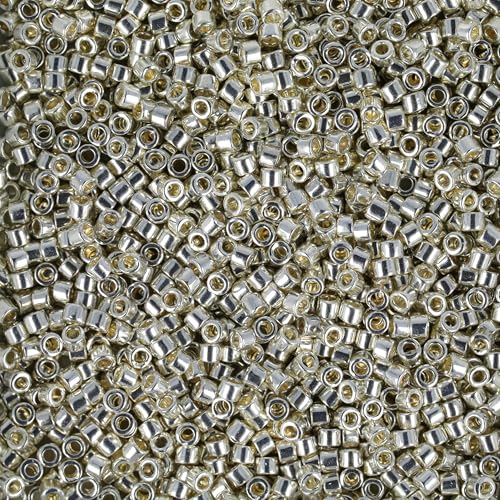 Miyuki Delica Seed Beads – Size 11/0 (1.6 mm), DB0035, Galvanized Silver, 7.2 g, Approx. 1440 Beads, Made in Japan - Image 2