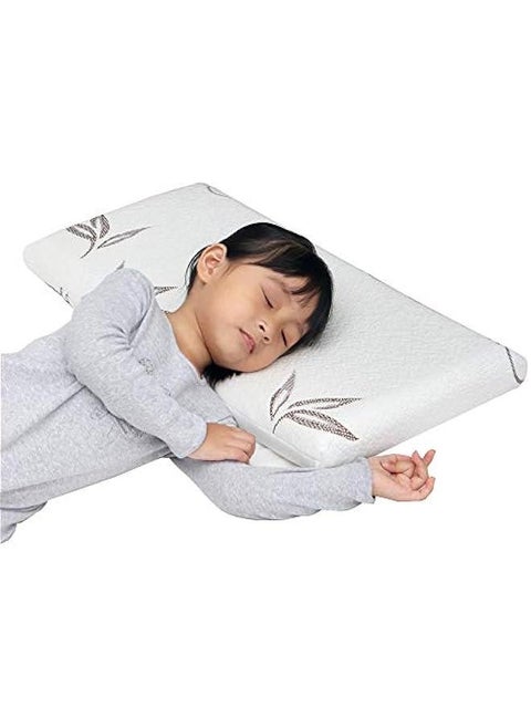 Toddler Pillow With Pillowcase, Soft & Supportive Memory Foam, Chiropractor Recommended, Machine Washable - 60x30cm