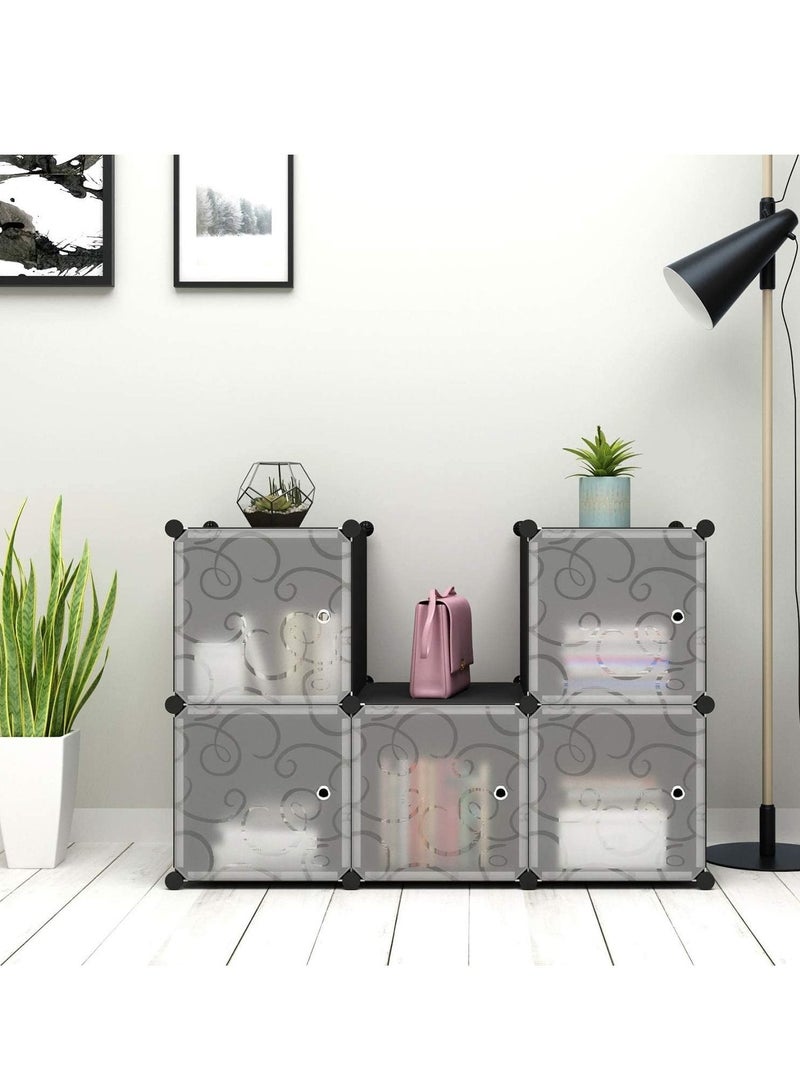 DubaiGallery 6 -Cube Plastic Shoe Storage Organizer Units, Stackable Shoe Organizing Rack, Closed Shoe Organizer Boxes Bins with Doors, Space Saving Shoe Storage Cabinet for Heels, Boots, Slippers  - Image 4