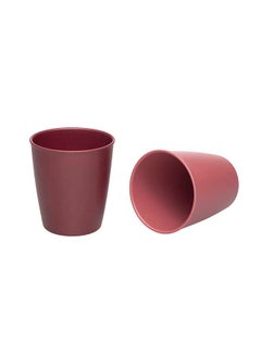 Drinking Beaker, Stackable, Extra-Light And Ergonomic, Break-Proof, Microwave And Dishwasher Friendly, Bio-Based Plastic, Red 2 Pcs