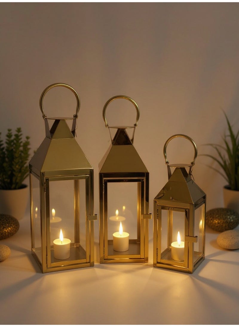 Living Set of Metal Lanterns with Glass: Practical and Attractive Lighting - Image 1