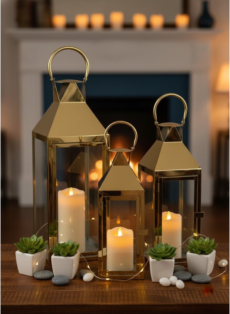 Living Set of Metal Lanterns with Glass: Practical and Attractive Lighting - Image 2