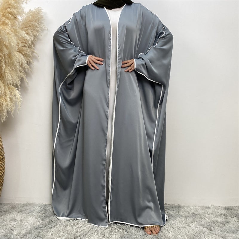 monica fashion Simple Satin Bat-Sleeve Cardigan - Image 2