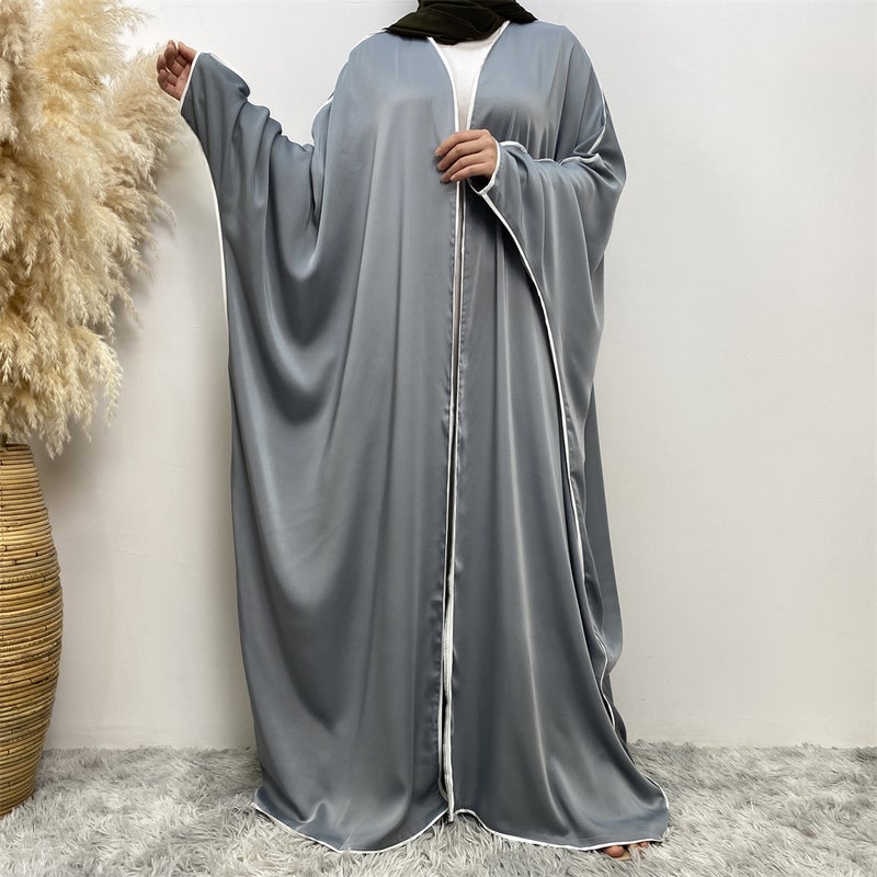 monica fashion Simple Satin Bat-Sleeve Cardigan - Image 1