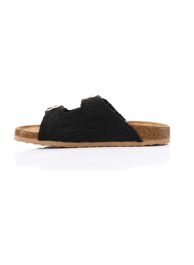 DejaVu Lace Breeze Buckle Slipper - Black  - Image 3