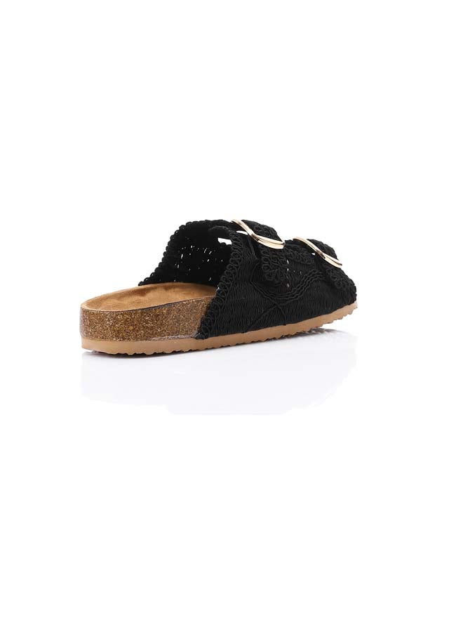 DejaVu Lace Breeze Buckle Slipper - Black  - Image 2