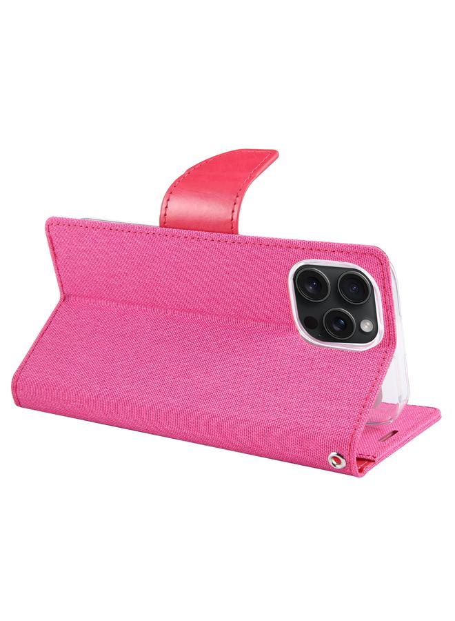 GOOSPERY Case For iPhone 15 Pro CANVAS DIARY Fabric Texture Flip Leather Phone Case  - Image 3