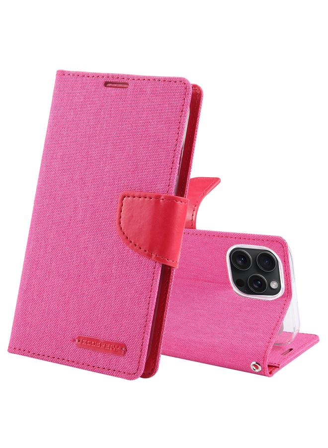 GOOSPERY Case For iPhone 15 Pro CANVAS DIARY Fabric Texture Flip Leather Phone Case  - Image 1