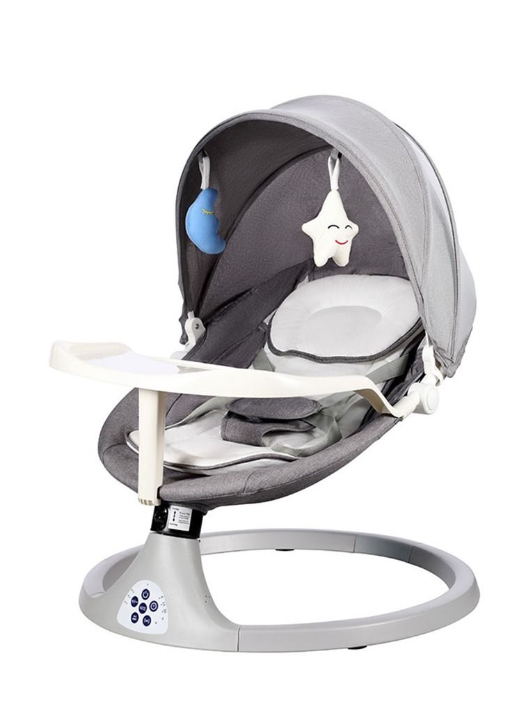 Arabest Upgrade Baby Swing for Infants, Electric Bluetooth Swing, Music Speaker with 10 Preset Lullabies, Remote Control, Gray - Image 1