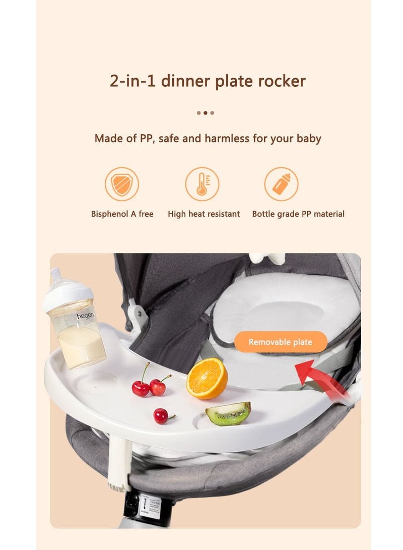 Arabest Upgrade Baby Swing for Infants, Electric Bluetooth Swing, Music Speaker with 10 Preset Lullabies, Remote Control, Gray - Image 3