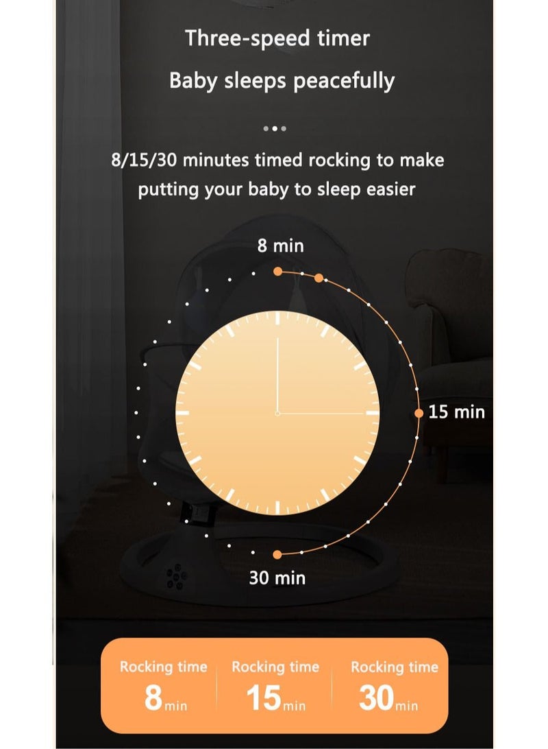 Arabest Upgrade Baby Swing for Infants, Electric Bluetooth Swing, Music Speaker with 10 Preset Lullabies, Remote Control, Gray - Image 5
