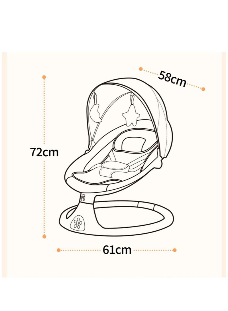 Arabest Upgrade Baby Swing for Infants, Electric Bluetooth Swing, Music Speaker with 10 Preset Lullabies, Remote Control, Gray - Image 4