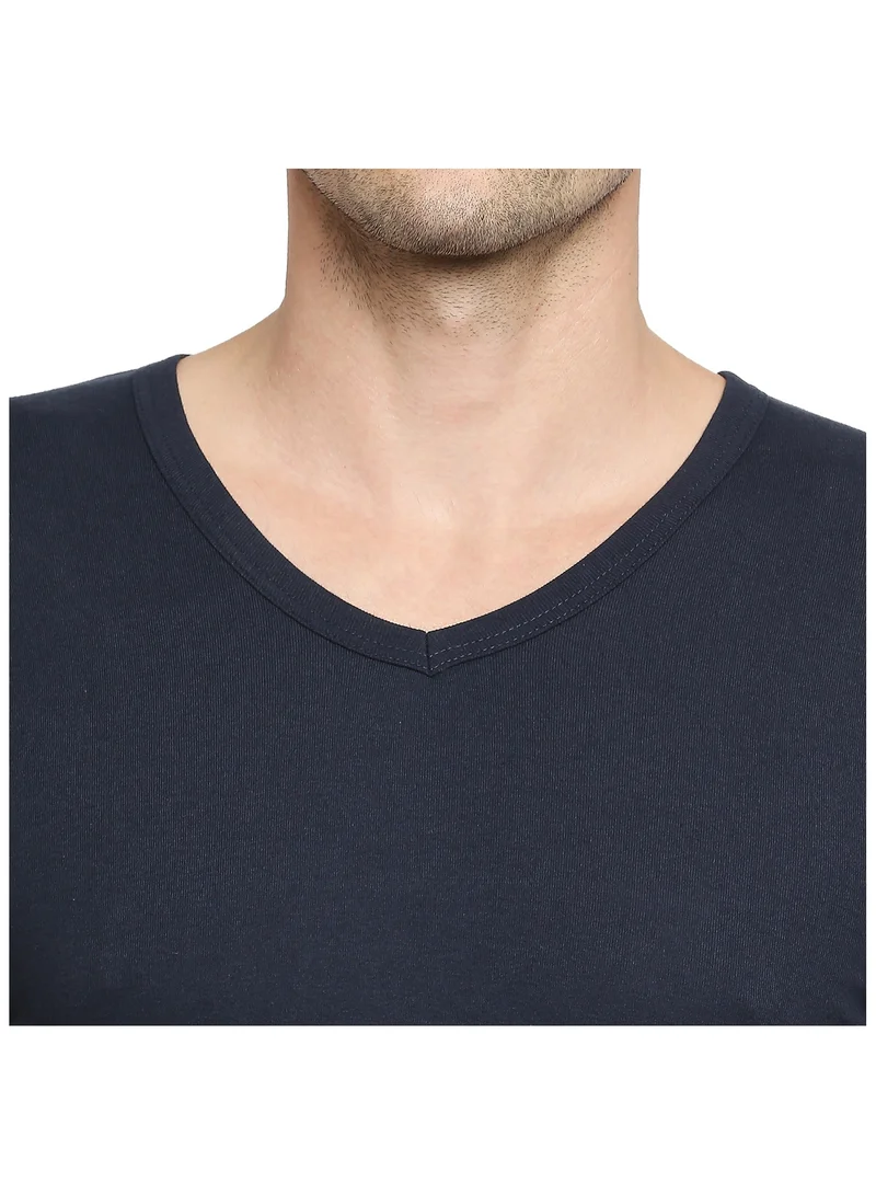 BYC Mens Cotton Undershirt V Neck Navy Blue