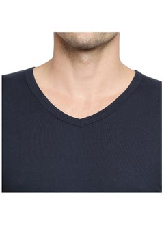 BYC Mens Cotton Undershirt V Neck Navy Blue  - Image 4